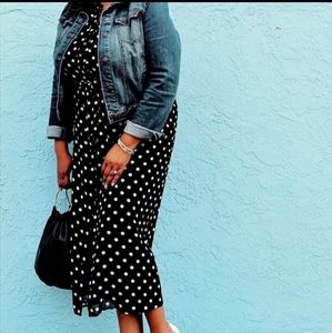 What Who Wear Poka Dot Sleveless Dress